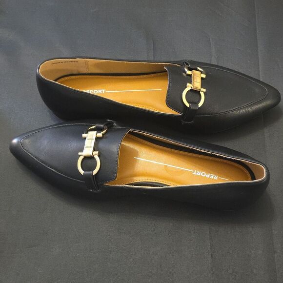 BRAND NEW REPORT RAYDER LOAFERS WITH GOLD DETAIL DESIGN FLAT - Picture 14 of 16